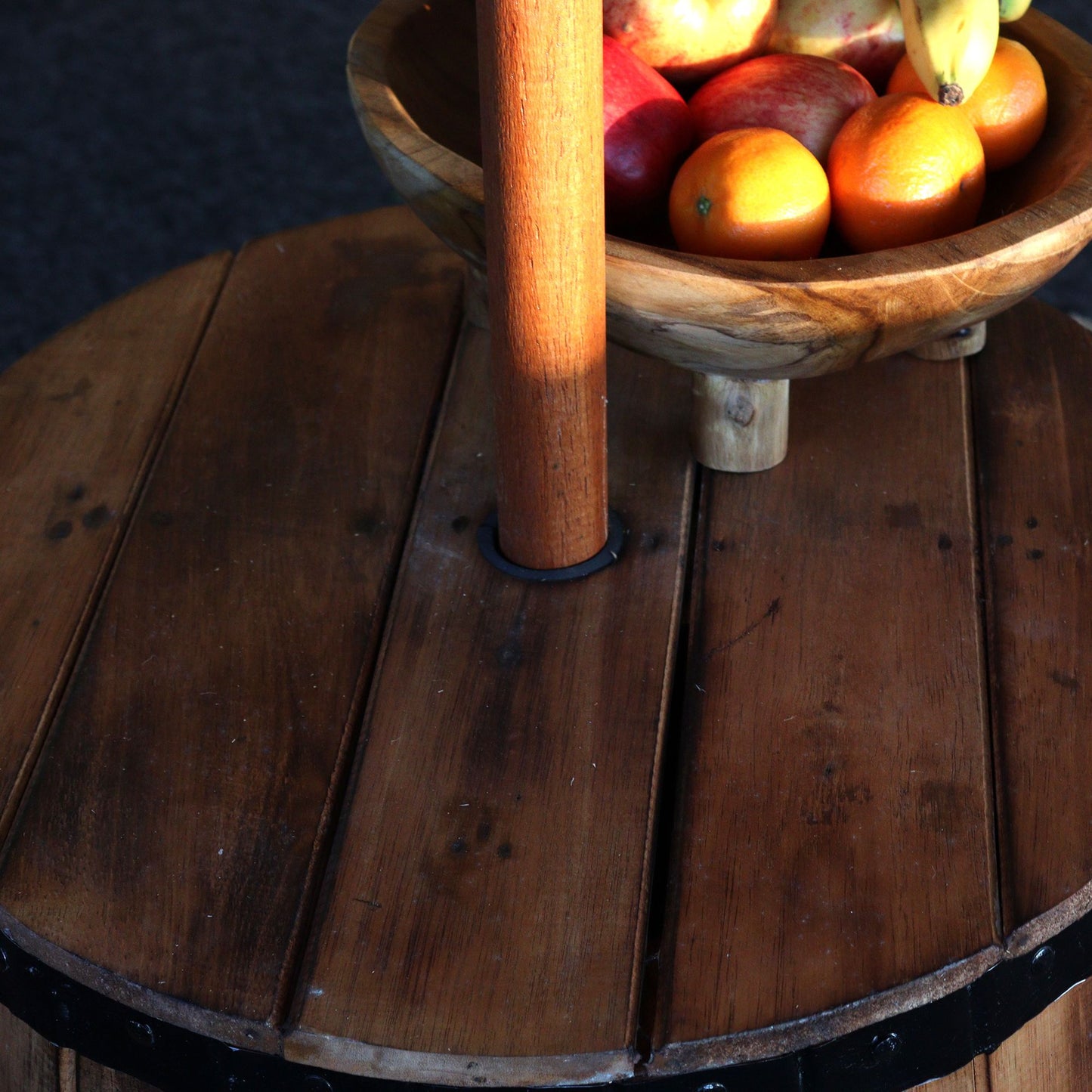 Beer Barrel Table & Parasol Stand – Natural Wood 60 x 48.5 cm - Image beer-barrel-table--parasol-stand--natural-wood-60-x-485-cm-bts-05