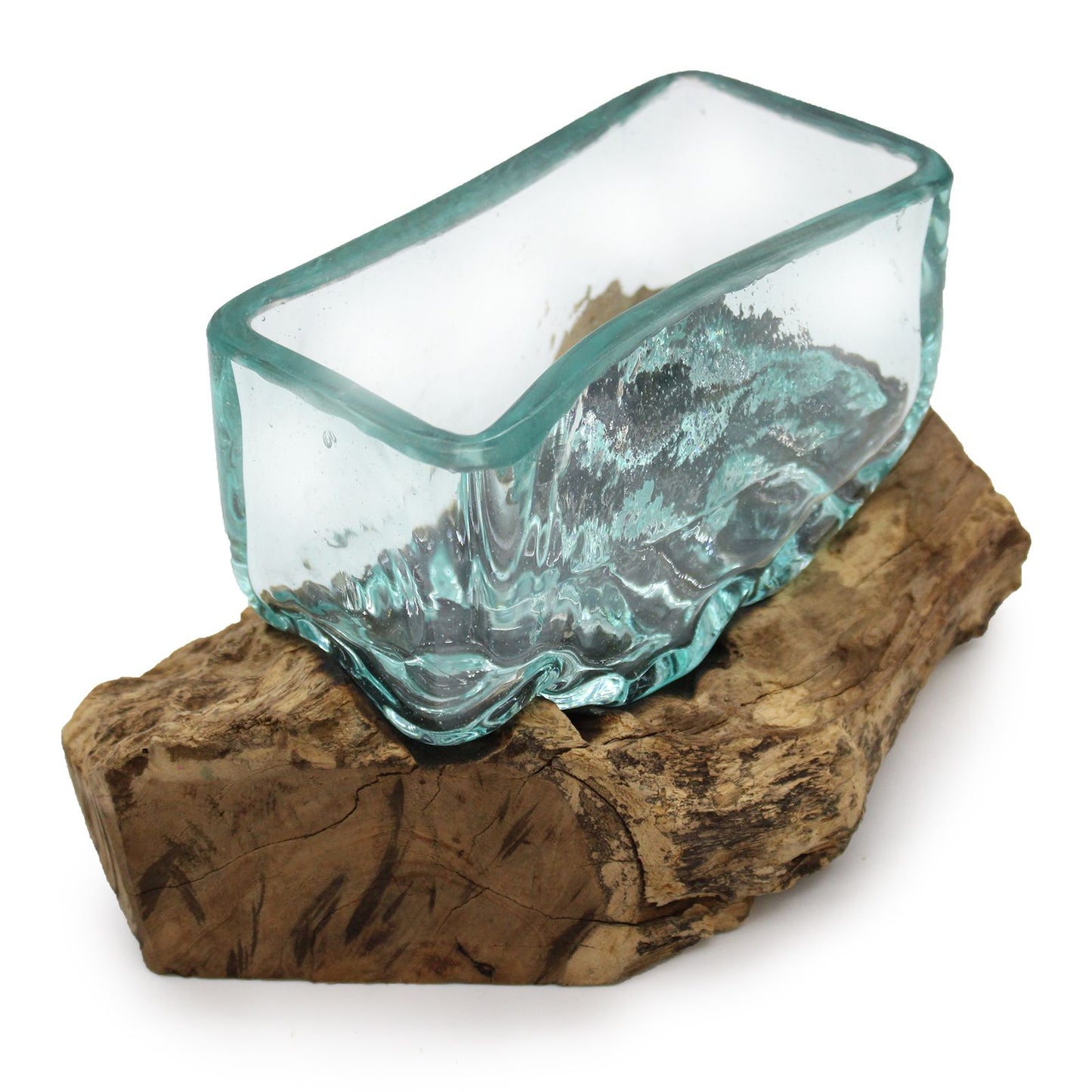 Molten Glass Tank on Wood with Stand - Medium Bowl - Image molten-glass-tank-on-wood-with-stand--medium-bowl-mgw-21