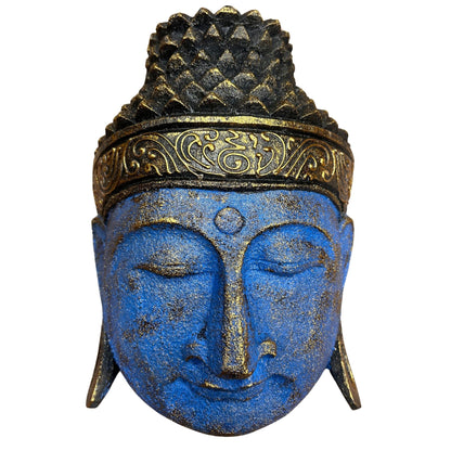 Home Decoration Buddha Head - 25cm - Blue Shine Finish - Image home-decoration-buddha-head--25cm--blue-shine-finish-hdbh-01