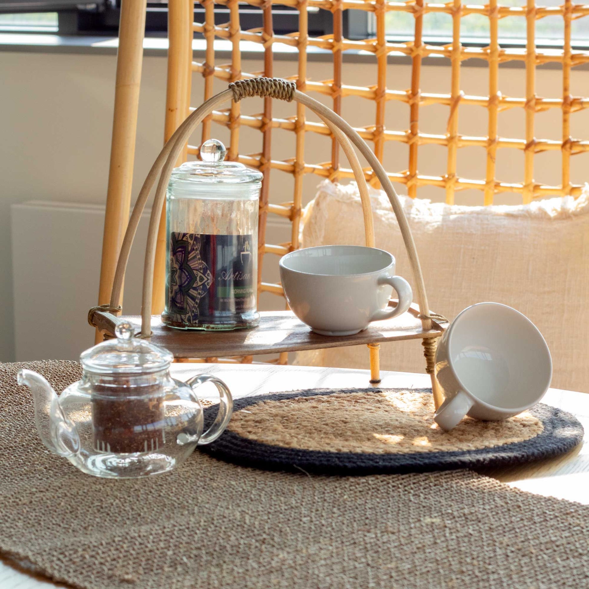Coconut Leaf Tea Stand - Natural - Image coconut-leaf-tea-stand--natural-clfb-05