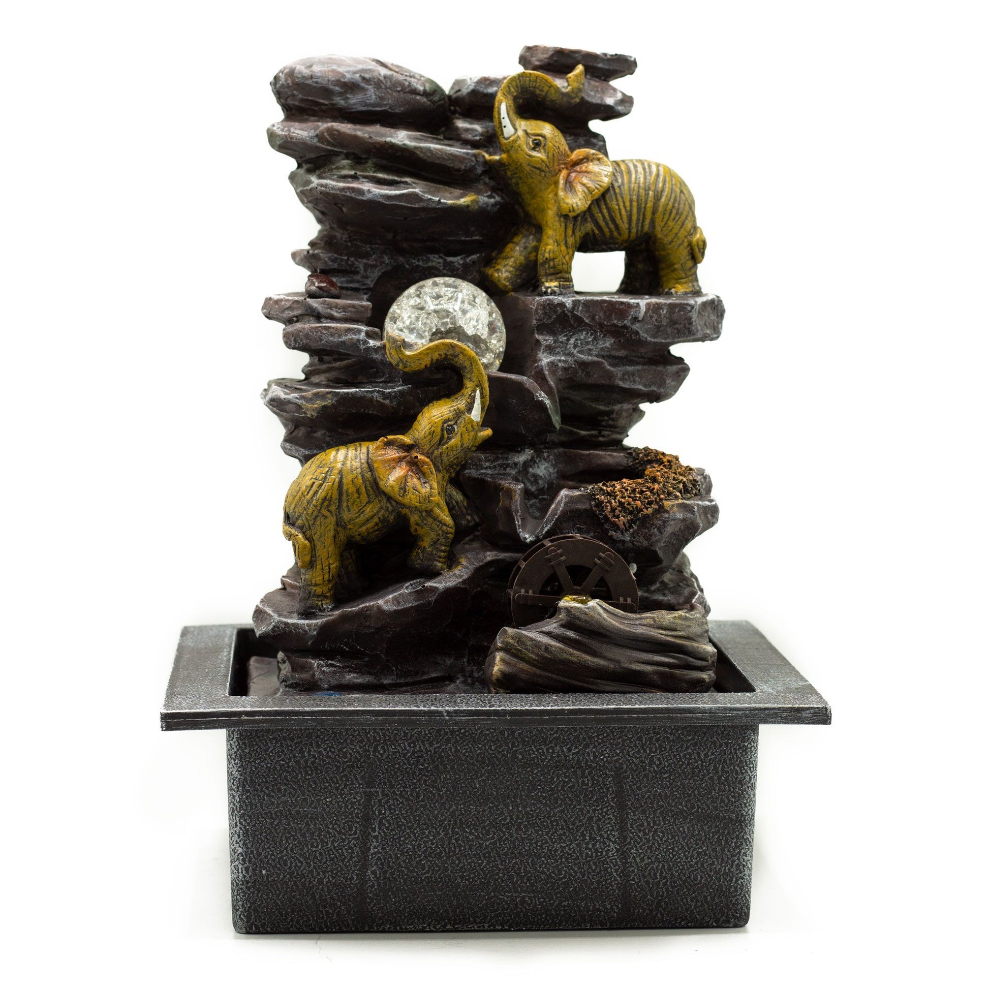 Tabletop Water Feature - 35cm - Elephants, Crystal Ball & Water Wheel - Image tabletop-water-feature--35cm--elephants-crystal-ball--water-wheel-waterf-12