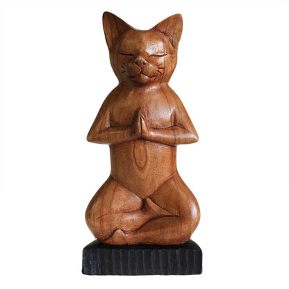 Handcarved Yoga Cats - Lotus - Image handcarved-yoga-cats--lotus-wyc-03