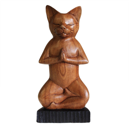 Handcarved Yoga Cats - Lotus - Image handcarved-yoga-cats--lotus-wyc-03