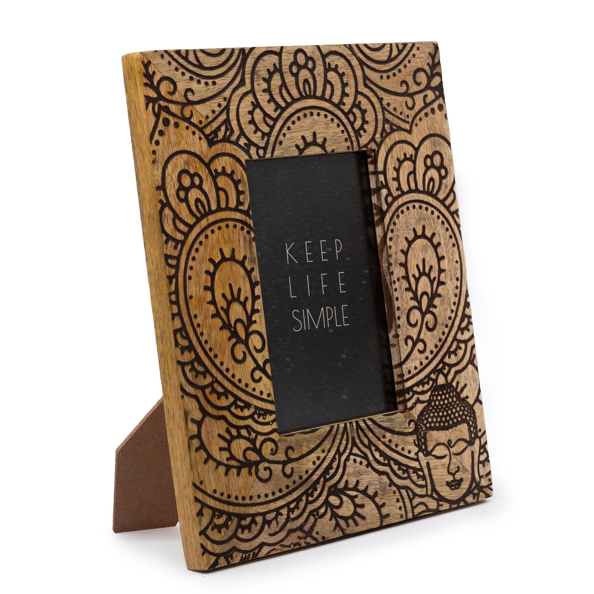Med Mango Wood Picture Framel (for 10x15cm) 26x20x2cm - Buddha - Black - Image med-mango-wood-picture-framel-for-10x15cm-26x20x2cm--buddha--black-mwpf-08