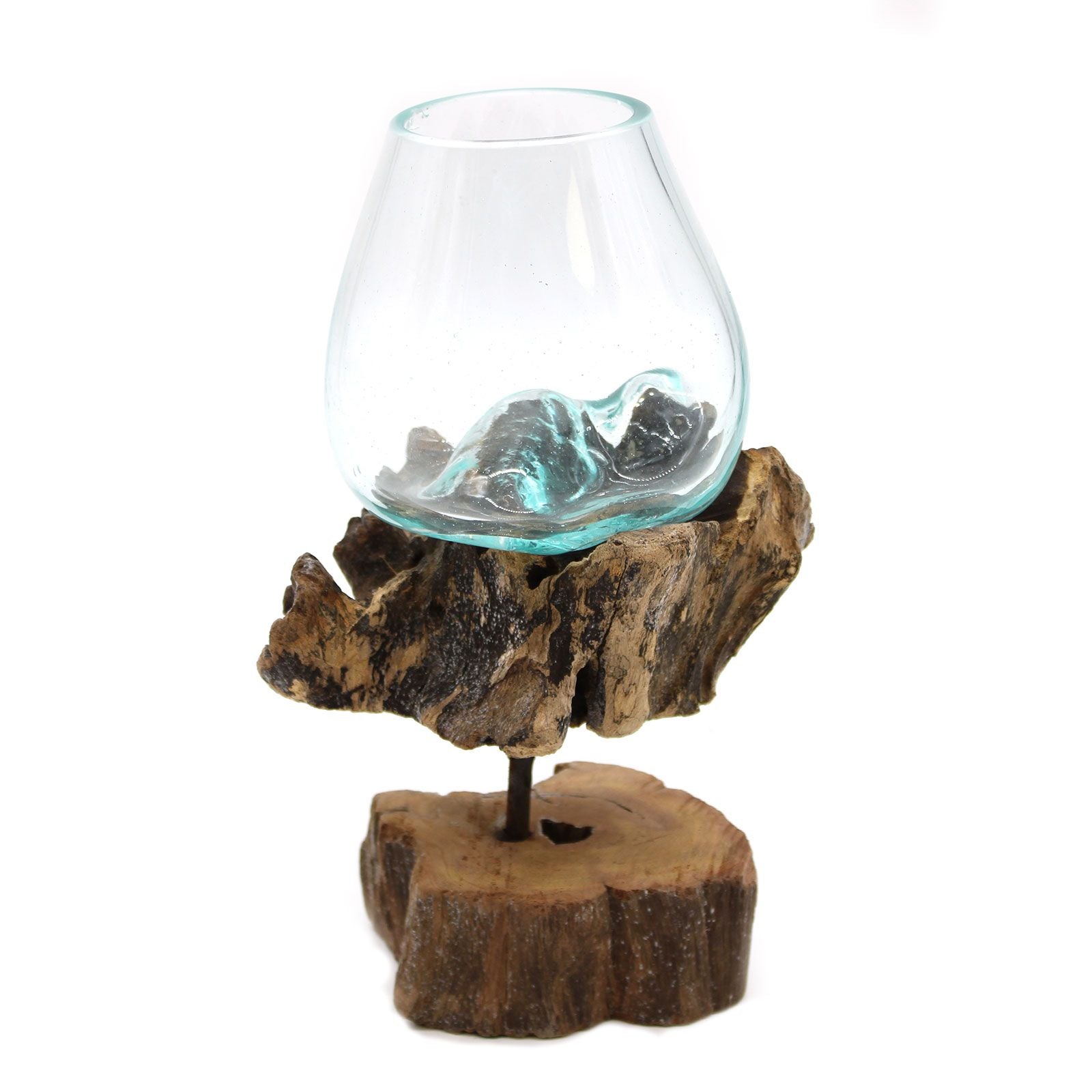 Molten Glass on Wood with Stand - Medium Bowl - Image molten-glass-on-wood-with-stand--medium-bowl-mgw-18