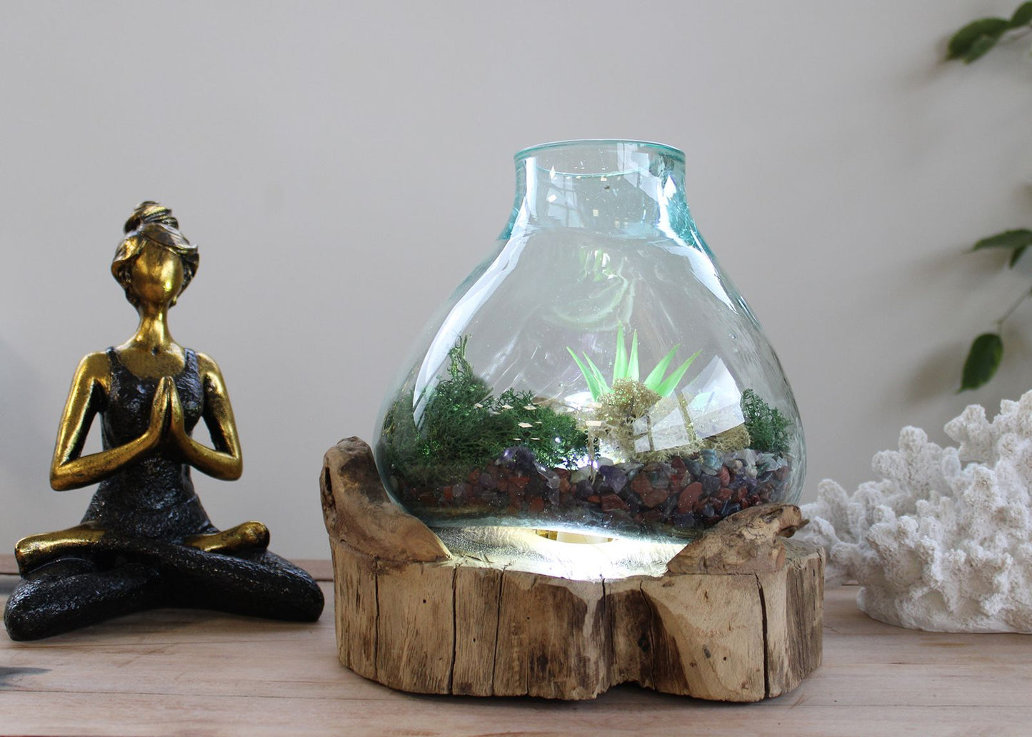Molten Glass Large Fish Tank 3.7 litre (with light cavity)- 30cm - Image molten-glass-large-fish-tank-37-litre-with-light-cavity-30cm-mgw-12