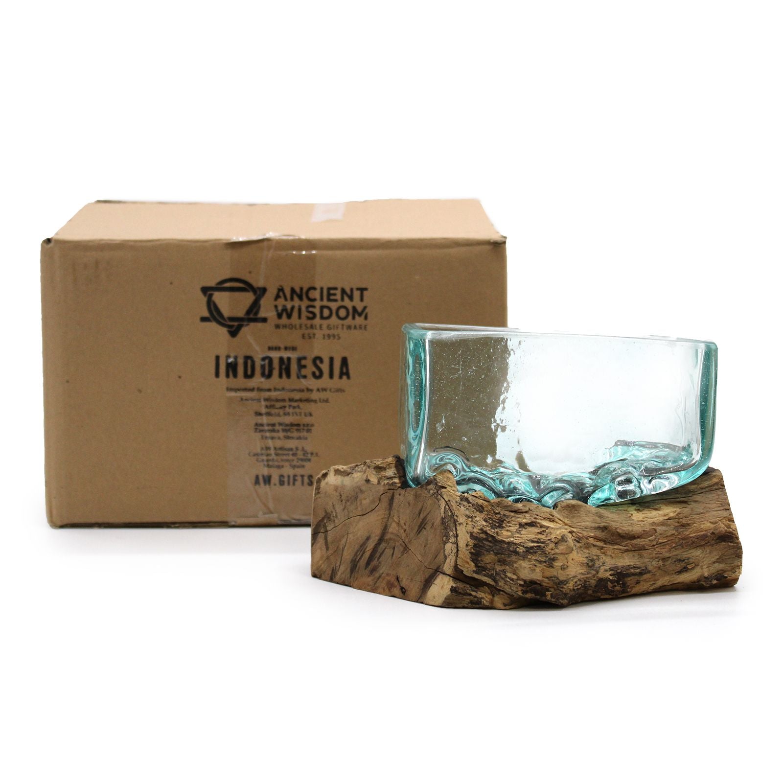 Molten Glass Tank on Wood with Stand - Medium Bowl - Image molten-glass-tank-on-wood-with-stand--medium-bowl-mgw-21
