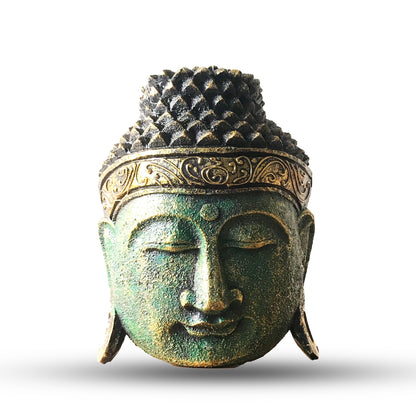Home Decoration Buddha Head - 25cm - Green Shine Finish - Image home-decoration-buddha-head--25cm--green-shine-finish-hdbh-02