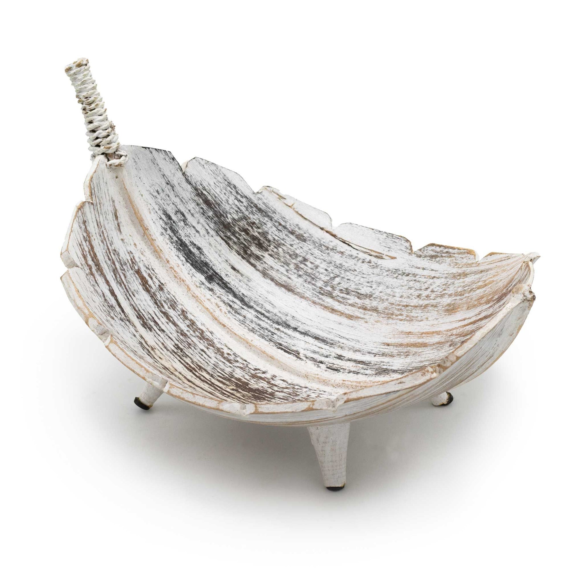 Coconut Leaf Large Fruit Bowl - Whitewash - Image coconut-leaf-large-fruit-bowl--whitewash-clfb-06