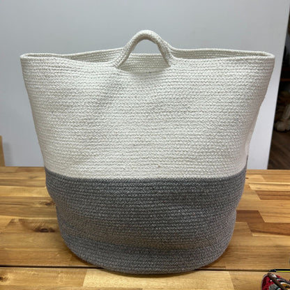 Cotton Rope Laundry / Storage Big Basket 45x40cm - Grey - Image cotton-rope-laundry--storage-big-basket-45x40cm--grey-crbask-01