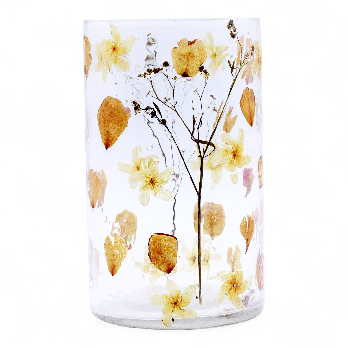 Natural Floral Glass - Tall Vase Candle Holder - Rose - (19x11cm) - Image natural-floral-glass--tall-vase-candle-holder--rose--19x11cm-nfg-09