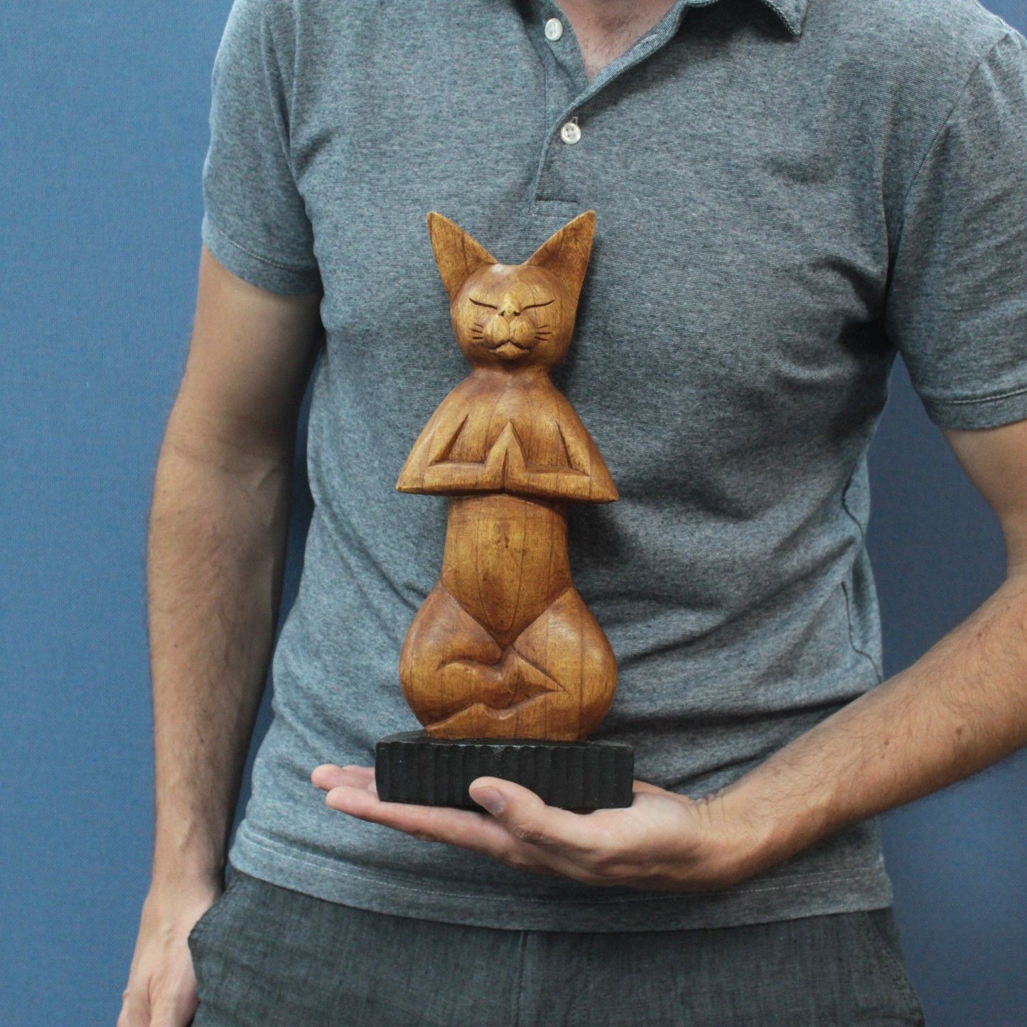 Handcarved Yoga Cats - Lotus - Image handcarved-yoga-cats--lotus-wyc-03