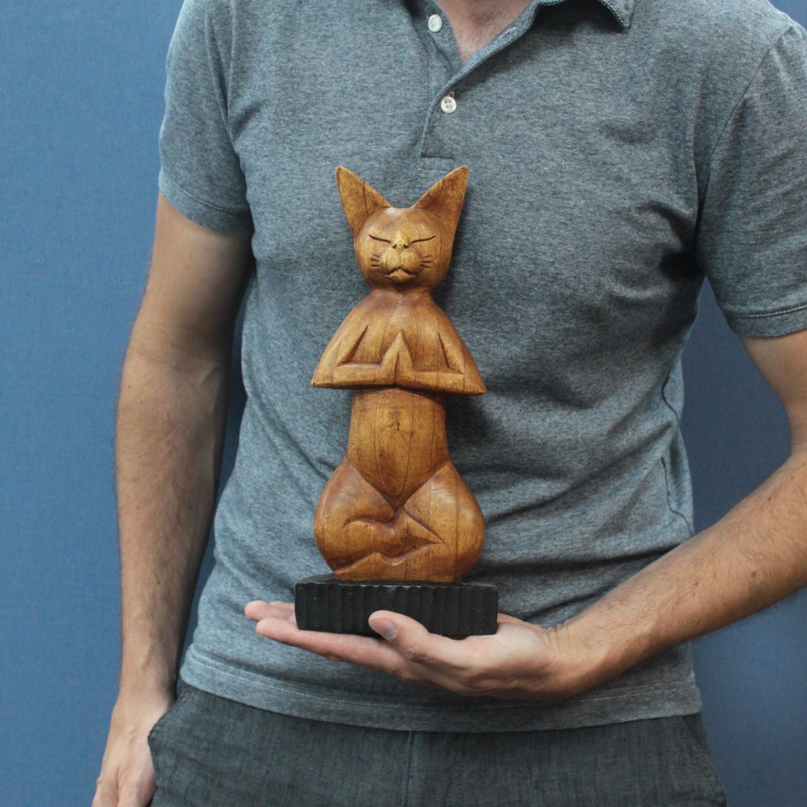 Handcarved Yoga Cats - Lotus - Image handcarved-yoga-cats--lotus-wyc-03