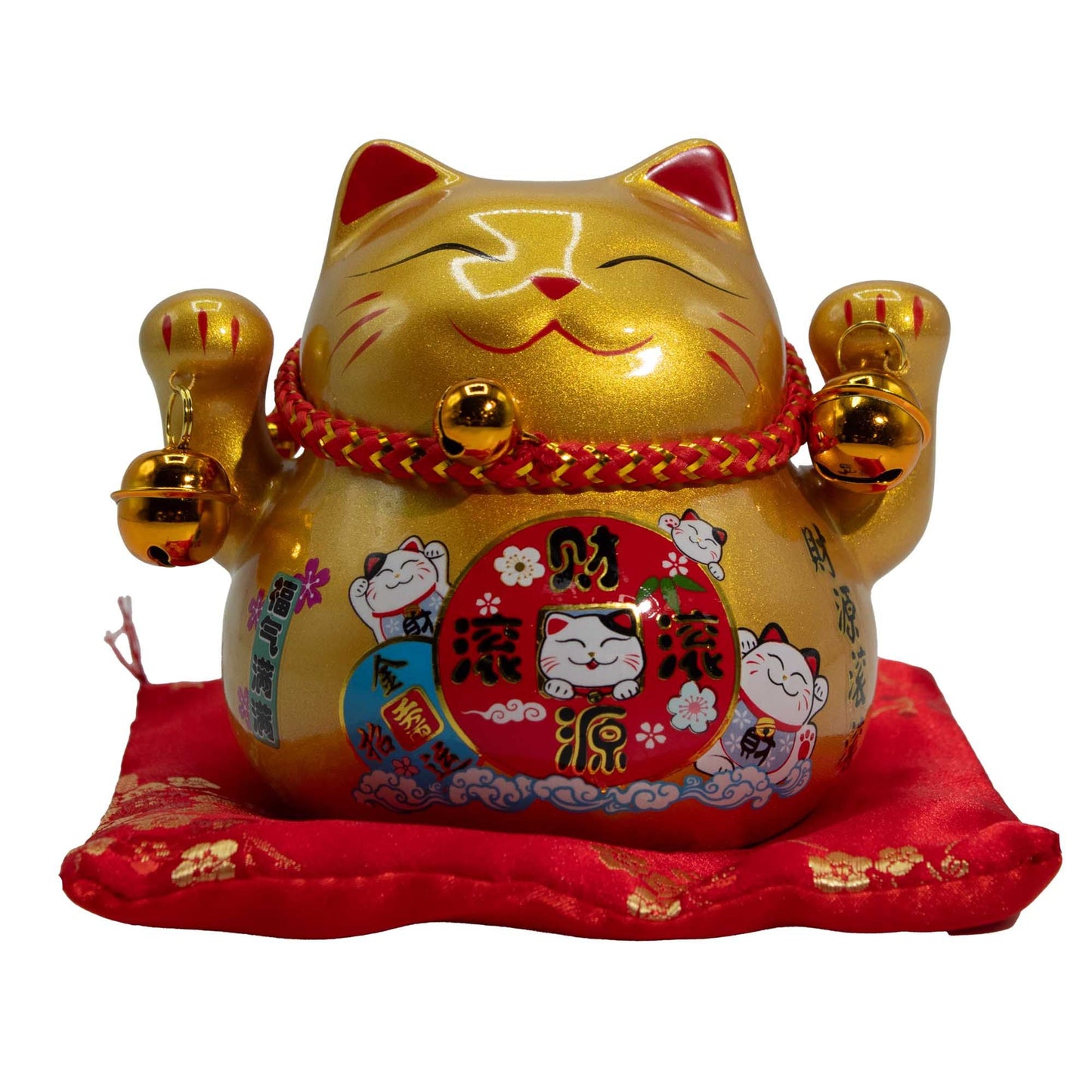 Ceramic Money Cat Bank - Gold on Cushion - Image ceramic-money-cat-bank--gold-on-cushion-mcat-13