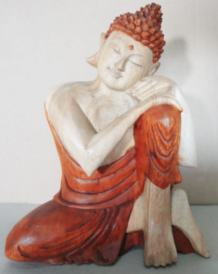 Hand Carved Buddha Statue - 25cm Thinking - Image hand-carved-buddha-statue--25cm-thinking-hcbs-01