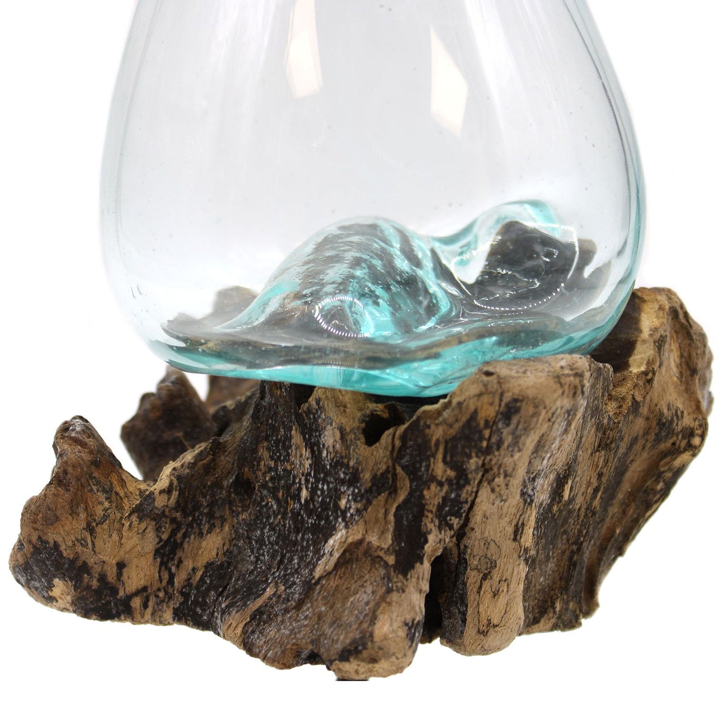 Molten Glass on Wood with Stand - Medium Bowl - Image molten-glass-on-wood-with-stand--medium-bowl-mgw-18