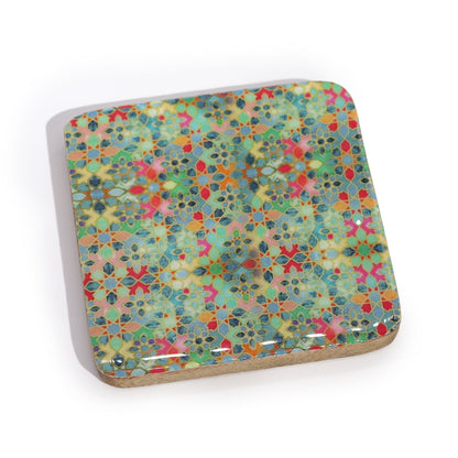 Set of 4 Square Coasters - Mediterranean Tile Pattern - Image set-of-4-square-coasters--mediterranean-tile-pattern-wtray-04