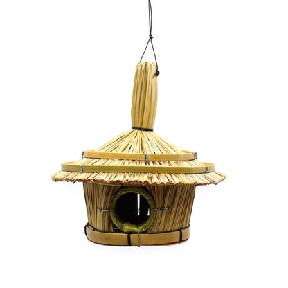 Small Round Seagrass Bird Box 17x17cm - Image small-round-seagrass-bird-box-17x17cm-birdb-01