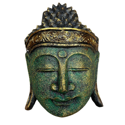 Home Decoration Buddha Head - 25cm - Green Shine Finish - Image home-decoration-buddha-head--25cm--green-shine-finish-hdbh-02