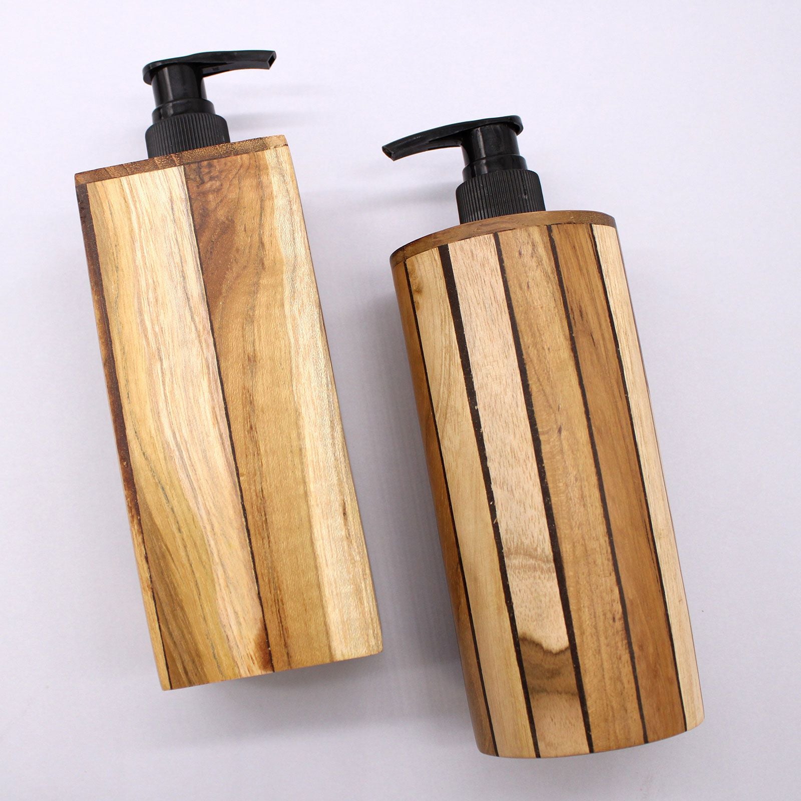 Natural Teakwood Soap Dispenser - Square - Image natural-teakwood-soap-dispenser--square-nsd-02