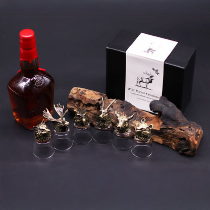 Gift Set of 6 Shot Glasses (50ml) - Wild Forest Creatures - Antique Bronze - Image gift-set-of-6-shot-glasses-50ml--wild-forest-creatures--antique-bronze-bbug-03