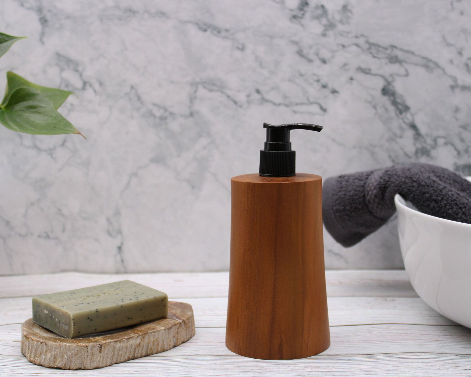 Natural Teakwood Soap Dispenser - Taper - Image natural-teakwood-soap-dispenser--taper-nsd-04