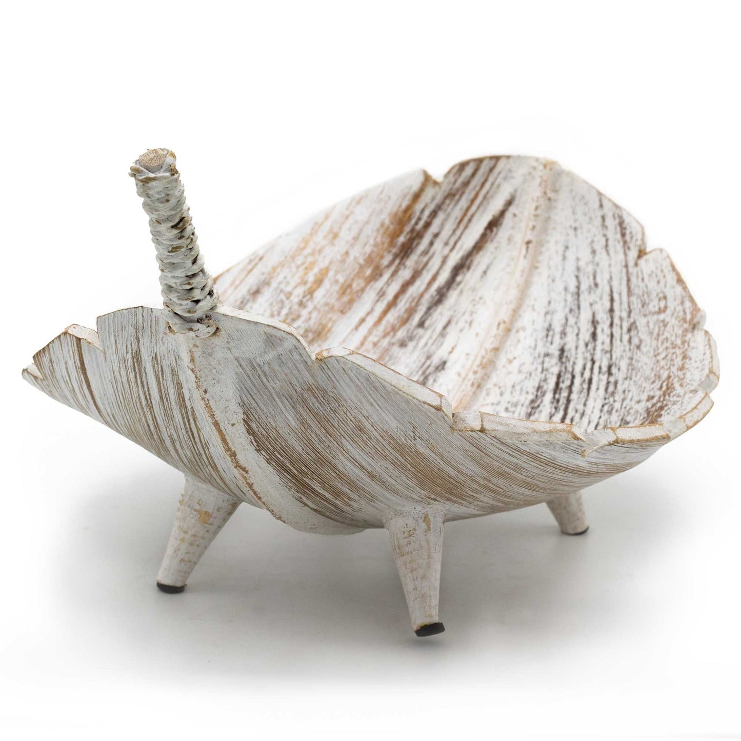 Coconut Leaf Large Fruit Bowl - Whitewash - Image coconut-leaf-large-fruit-bowl--whitewash-clfb-06