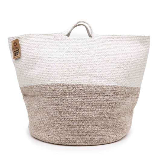 Cotton Rope Laundry / Storage Big Basket 45x40cm - Beige - Image cotton-rope-laundry--storage-big-basket-45x40cm--beige-crbask-02