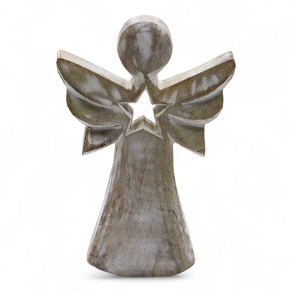 Mango Wood Angel - Whitewash with Star Cut Out - Image mango-wood-angel--whitewash-with-star-cut-out-wang-06