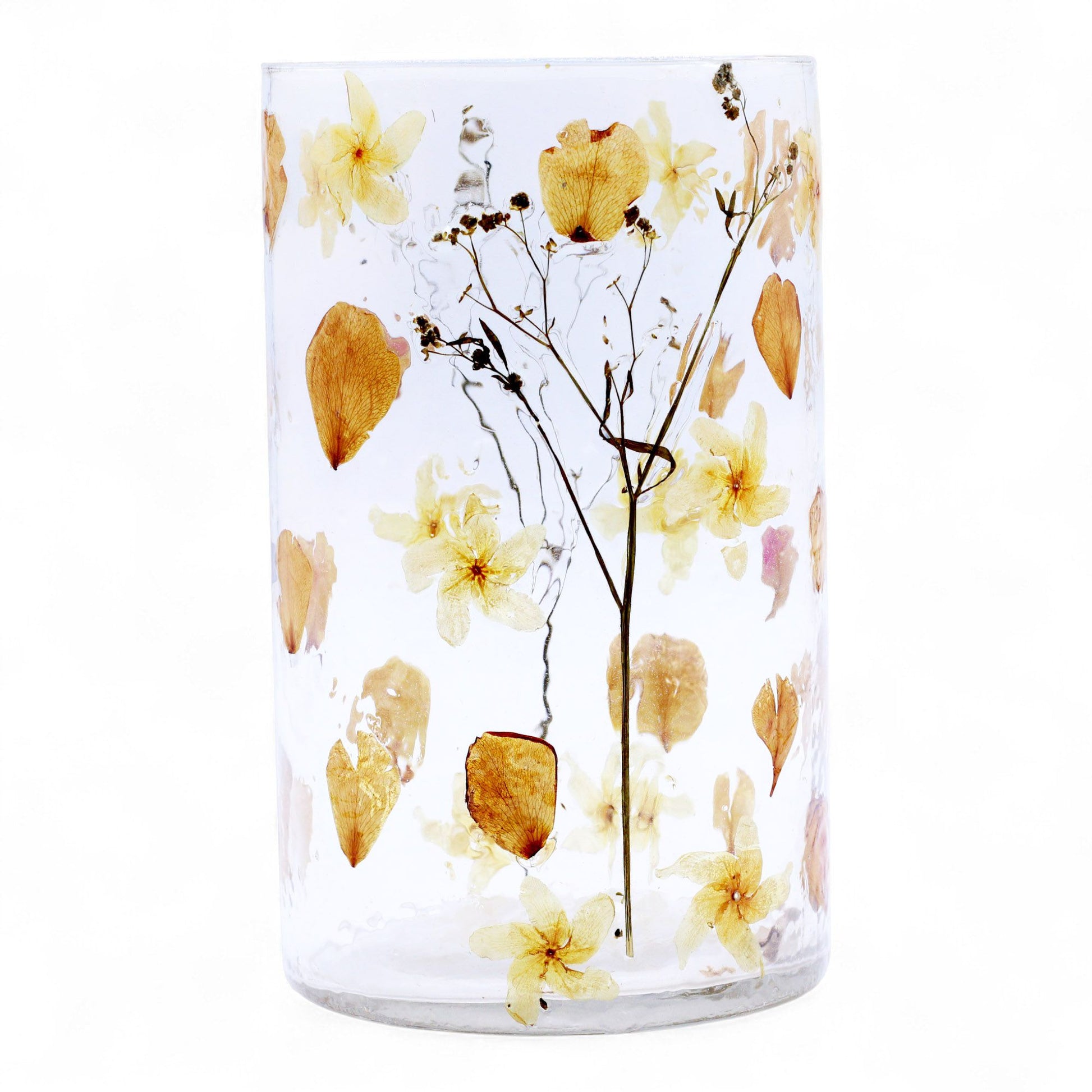 Natural Floral Glass - Tall Vase Candle Holder - Rose - (19x11cm) - Image natural-floral-glass--tall-vase-candle-holder--rose--19x11cm-nfg-09