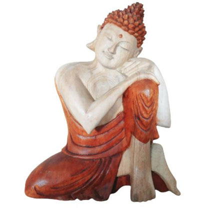 Hand Carved Buddha Statue - 25cm Thinking - Image hand-carved-buddha-statue--25cm-thinking-hcbs-01