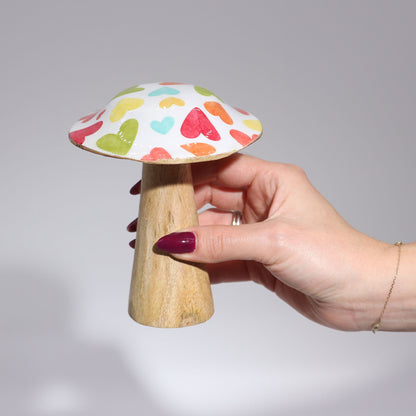 Small Wooden Mushroom - Mediterranean Tile Pattern - Image small-wooden-mushroom--mediterranean-tile-pattern-wmush-01