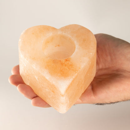 Salt Candle Holder - Medium Heart