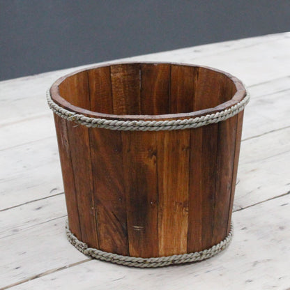Small Wooden Storage Tub – Brown - Image small-wooden-storage-tub--brown-rds-147