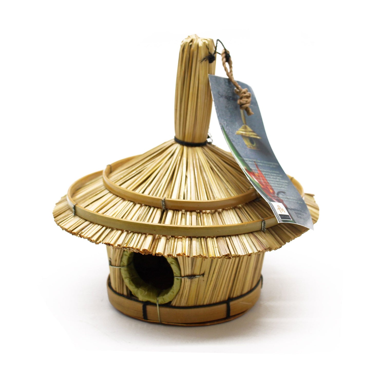 Small Round Seagrass Bird Box 17x17cm - Image small-round-seagrass-bird-box-17x17cm-birdb-01