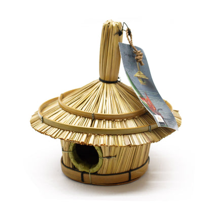 Small Round Seagrass Bird Box 17x17cm - Image small-round-seagrass-bird-box-17x17cm-birdb-01