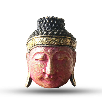 Home Decoration Buddha Head - 25cm - Red Shine Finish - Image home-decoration-buddha-head--25cm--red-shine-finish-hdbh-03