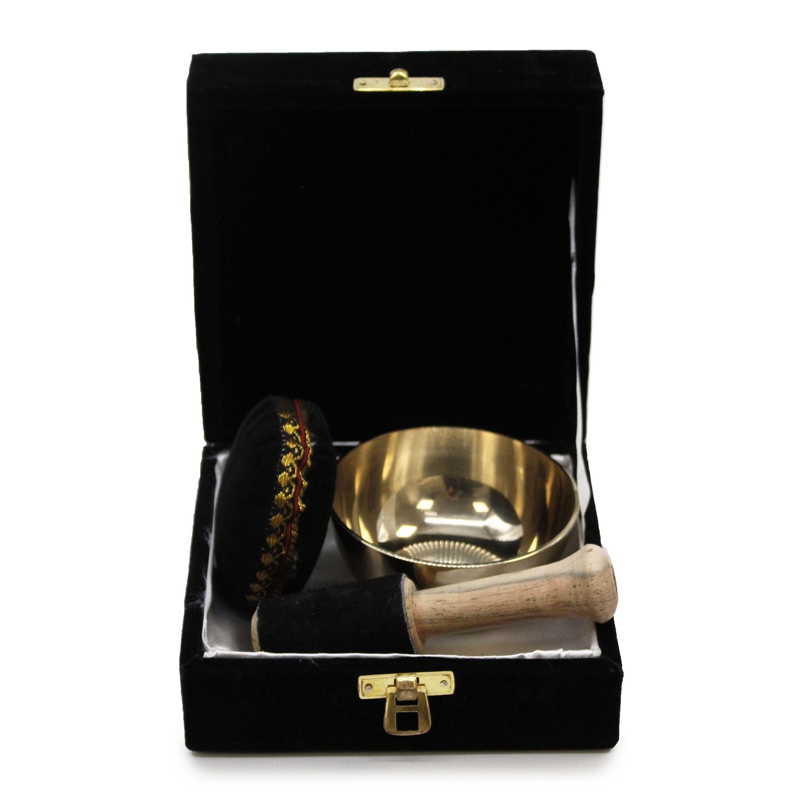 Brass Singing Bowl Gift Set - 9cm - Image brass-singing-bowl-gift-set--9cm-tib-53
