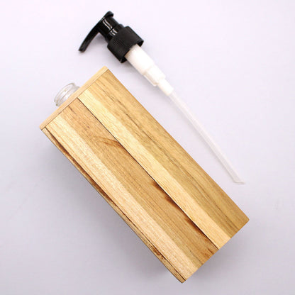Natural Teakwood Soap Dispenser - Square - Image natural-teakwood-soap-dispenser--square-nsd-02