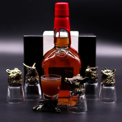 Gift Set of 6 Shot Glasses (50ml) - Wild Forest Creatures - Antique Bronze - Image gift-set-of-6-shot-glasses-50ml--wild-forest-creatures--antique-bronze-bbug-03