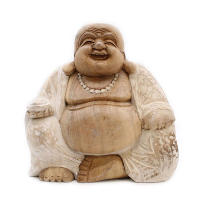 Happy Buddha - Whitewash 30cm - Image happy-buddha--whitewash-30cm-hcbs-13