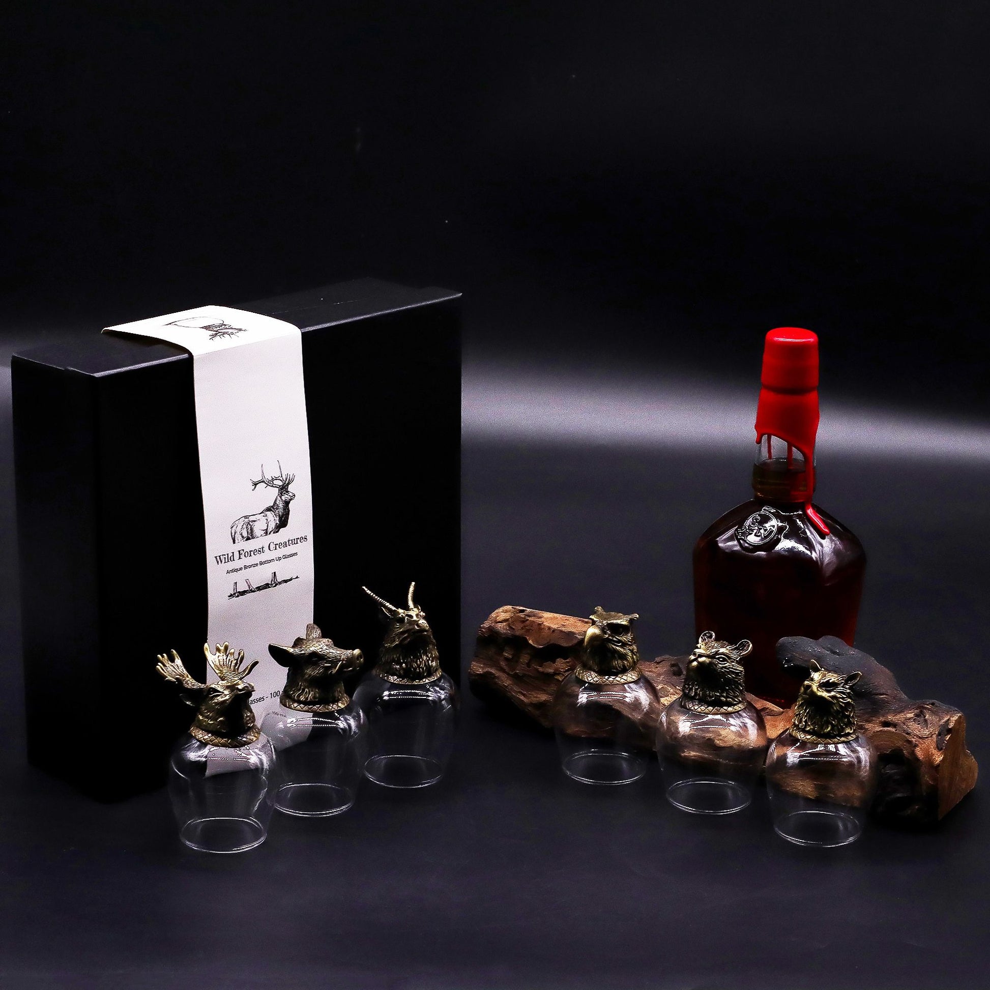 Gift Set of 6 Glasses (100ml) - Wild Forest Creatures - Antique Bronze - Image gift-set-of-6-glasses-100ml--wild-forest-creatures--antique-bronze-bbug-05