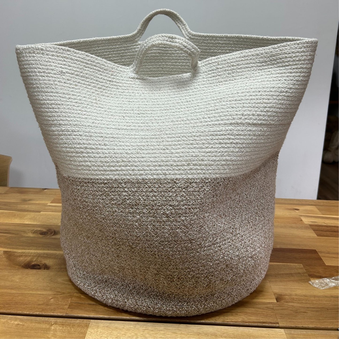 Cotton Rope Laundry / Storage Big Basket 45x40cm - Beige - Image cotton-rope-laundry--storage-big-basket-45x40cm--beige-crbask-02