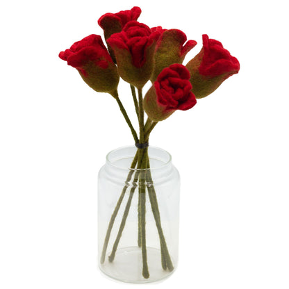 Felt Flowers - Red Roses - Image felt-flowers--red-roses-ffow-02