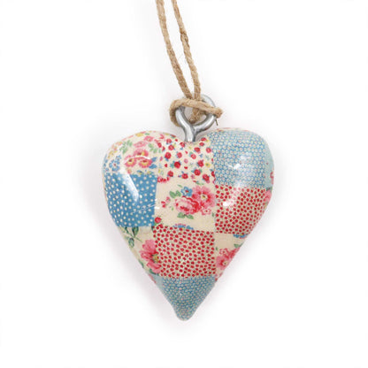 Small Decor Wood Heart - Cheque Blue & Red - Image small-decor-wood-heart--cheque-blue--red-weh-01