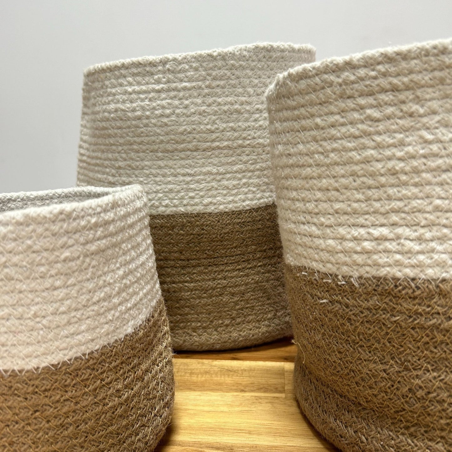Set of 3 Cotton Rope Storage Baskets - White - Image set-of-3-cotton-rope-storage-baskets--white-crbask-03a