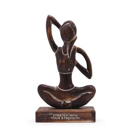 Wooden Yoga Lady - Antique - Cow Face Pose - "Stretch into Your Strength" - Image wooden-yoga-lady--antique--cow-face-pose--stretch-into-your-strength-wyl-02