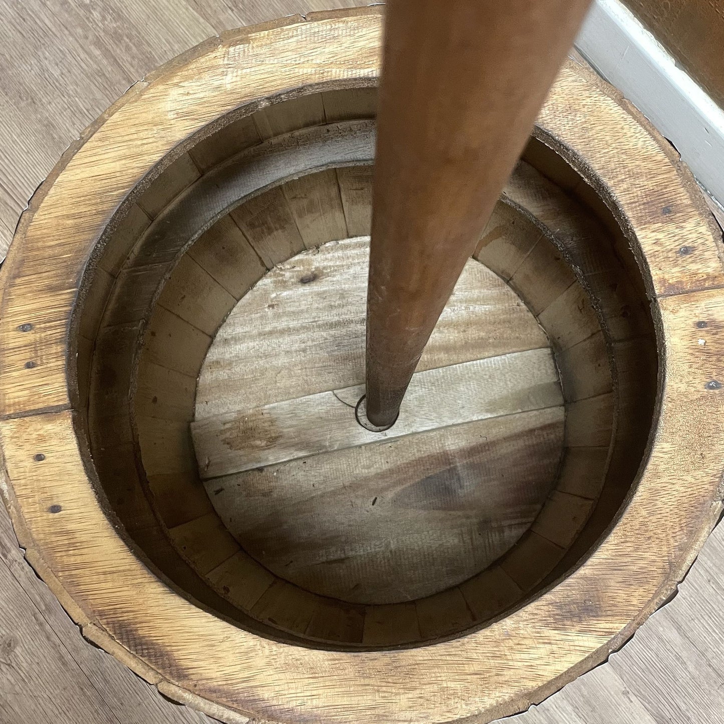 Beer Barrel Table & Parasol Stand – Natural Wood 60 x 48.5 cm - Image beer-barrel-table--parasol-stand--natural-wood-60-x-485-cm-bts-05