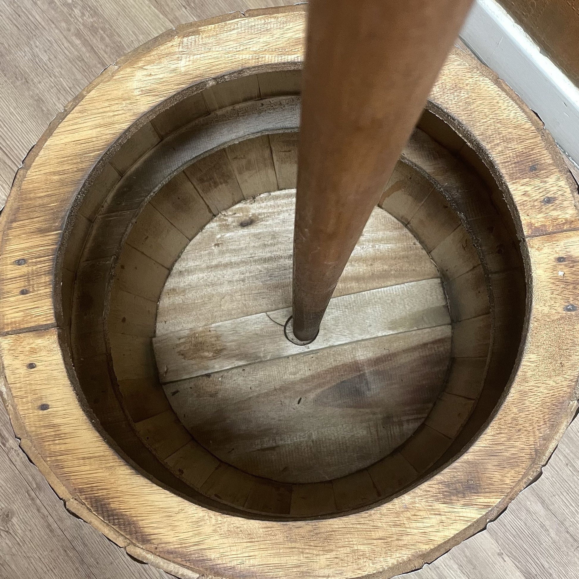 Beer Barrel Table & Parasol Stand – Natural Wood 60 x 48.5 cm - Image beer-barrel-table--parasol-stand--natural-wood-60-x-485-cm-bts-05