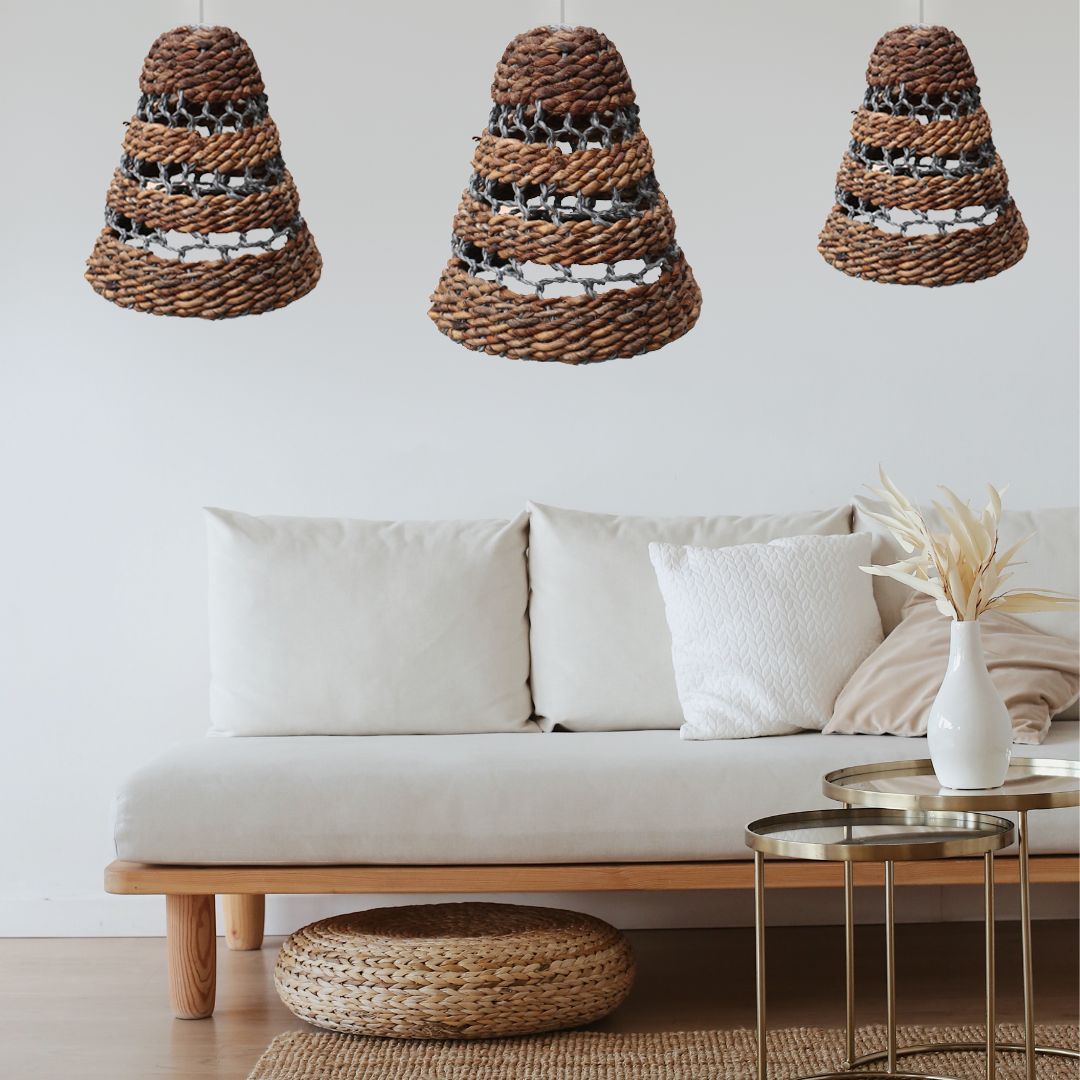 Natural Banana Leaf Lamp Shades - Set of 3 - Image natural-banana-leaf-lamp-shades--set-of-3-nlas-01
